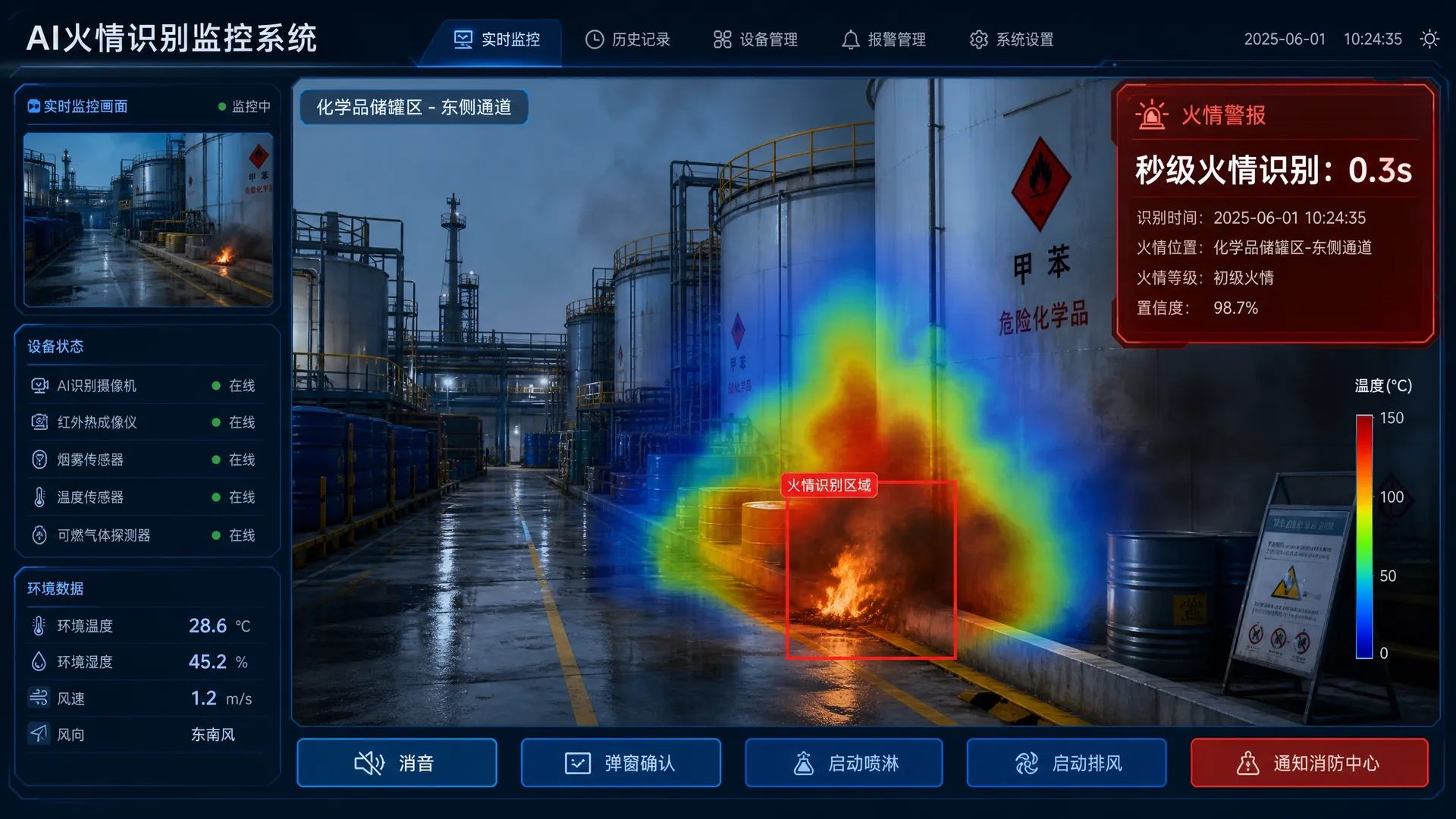 秒级火情与异常识别